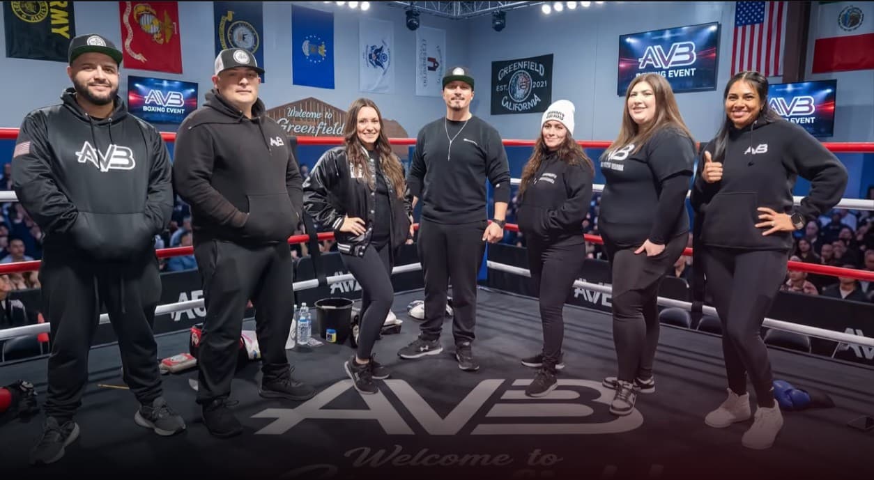 The A.V.I.L.A Victory Boxing team in the ring in Greenfield
